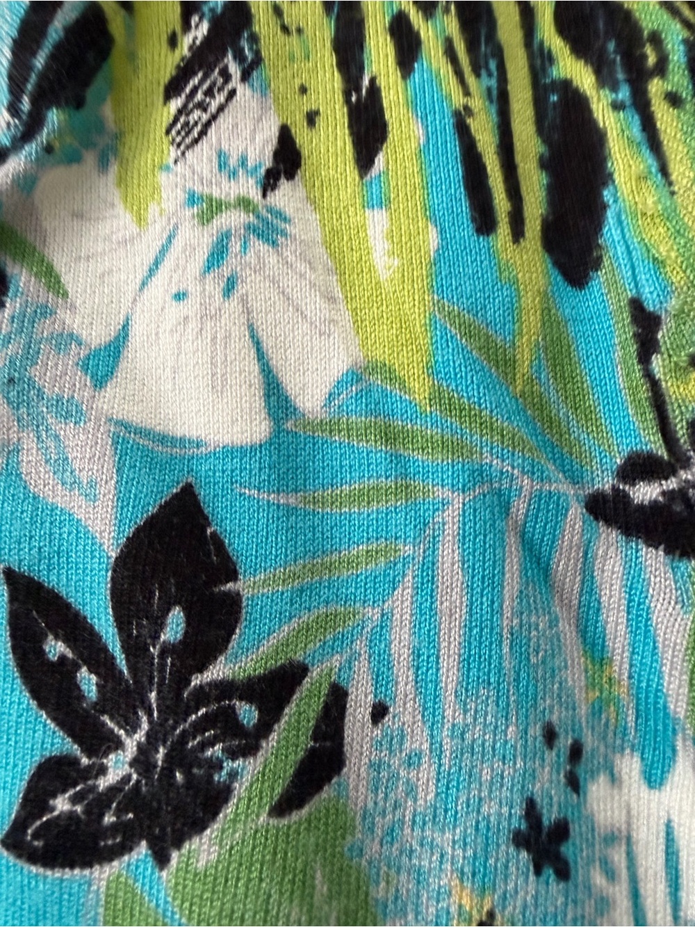 Joseph Teal, Lime & Black Tropical Print Cardigan - Picture 3 of 7
